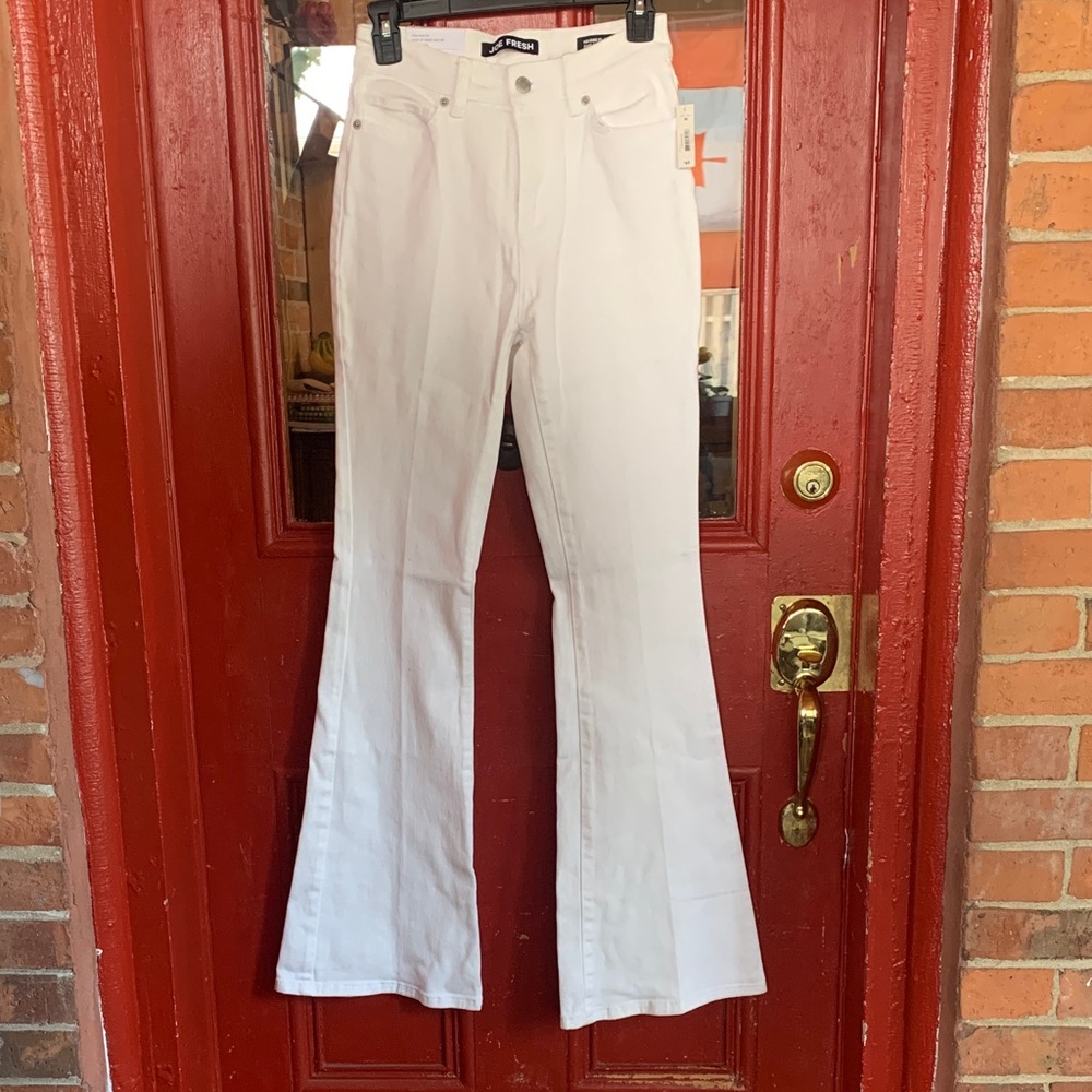 Joe Fresh High Rise Flare Pants in White